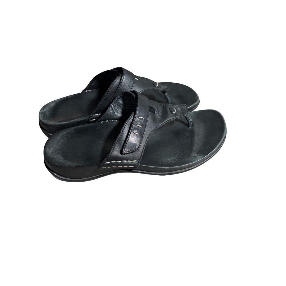 Clarks Womens 7M Leather Thong Sandals Comfort Flip Flops Trails walking office